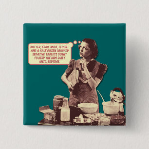 Retro-Hausfrau-Taste - Schlafenszeit-Torte Button