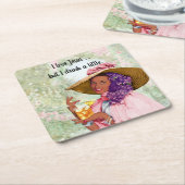 Retro Hausfrau von Color Hat Cocktail Blume Rechteckiger Pappuntersetzer (angewinkelt)