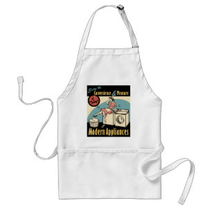 Retro Hausfrau-Waschmaschinen-Trockner Schürze