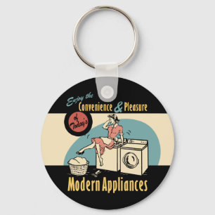Retro Hausfrau Washer Dryer Schlüsselanhänger