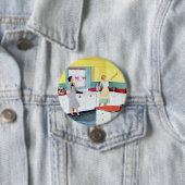 Retro Hausfrauen in Küche Button (Beispiel)