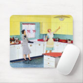 Retro Hausfrauen in Küche Mousepad (Mit Mouse)