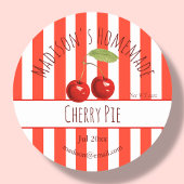 Retro | Hausgemachte Cherry Pie Labels Runder Aufkleber