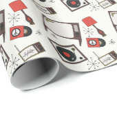 Retro-Haushaltsdesigns Geschenkpapier (Rolleneckpunkt)