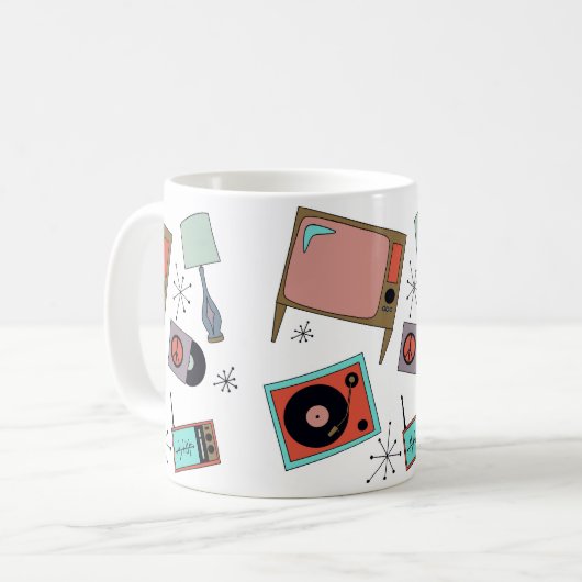 Retro-Haushaltsdesigns Kaffeetasse (Vorderseite Links)