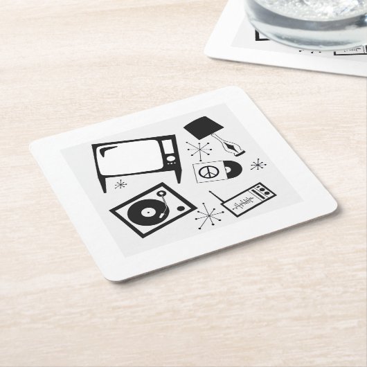 Retro, Haushaltsdesigns Rechteckiger Pappuntersetzer (angewinkelt)