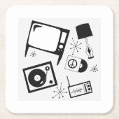 Retro, Haushaltsdesigns Rechteckiger Pappuntersetzer (Vorderseite)