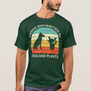 Retro-Haustier Leicht abgelenkte Hunde Pflanze Lov T-Shirt