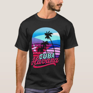 Retro Havana Kuba Karibisches Karibisches Meer C T-Shirt
