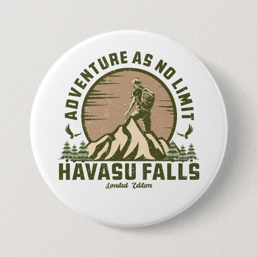 Retro Havasu Falls Wanderung Sonnenuntergang Button (Vorderseite)