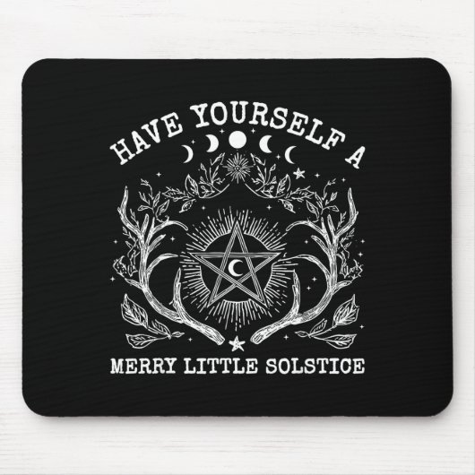 Retro Have Yourself A Merry Little Solstice Yule C Mousepad (Vorne)