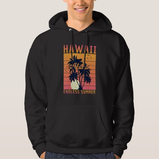 Retro Hawaii Aloha Endless Summer Surfing Summer F Hoodie (Vorderseite)