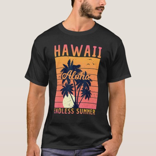 Retro Hawaii Aloha Endless Summer SurfSummer F T-Shirt (Vorderseite)