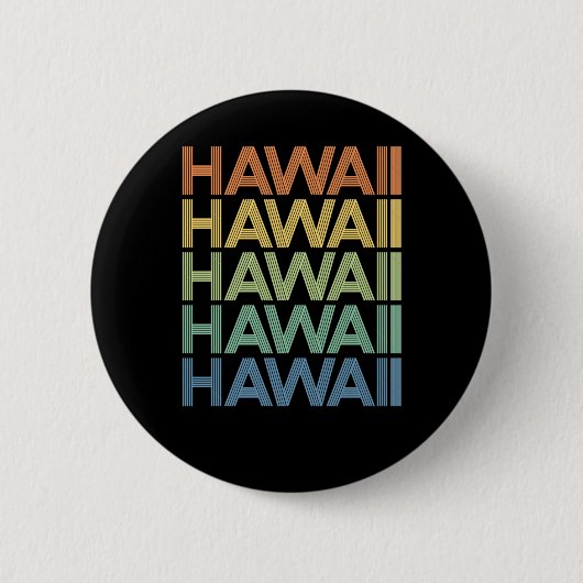 Retro Hawaii - Cooler Sommerurlaub Geschenk Button (Vorderseite)