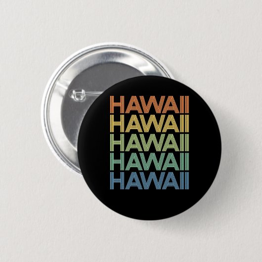 Retro Hawaii - Cooler Sommerurlaub Geschenk Button (Vorne & Hinten)