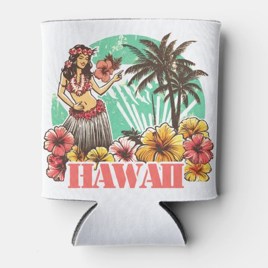 Retro Hawaii Dosenkühler (Vorderseite)