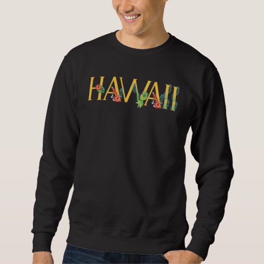 Retro Hawaii Flora und Fauna Sweatshirt (Vorderseite)