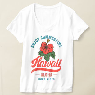Retro Hawaii Hibiskus aloha willkommen Vintag T-Shirt