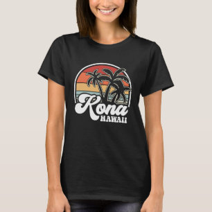 Retro Hawaii Kona Hawaiianischer Strand Palmen T-Shirt