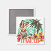 Retro Hawaii Magnet (Vorderseite/Rückseite)