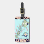 Retro Hawaii Map Gepäckanhänger (Vorderseite vertikal)