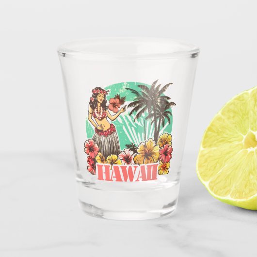 Retro Hawaii Schnapsglas (Vorderseite)