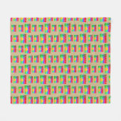 Retro Hawaii Sunset Beach Fleecedecke (Vorderseite (Horizontal))