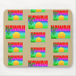 Retro Hawaii Sunset Beach Mousepad