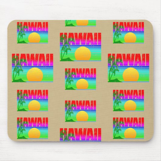 Retro Hawaii Sunset Beach Mousepad (Vorne)