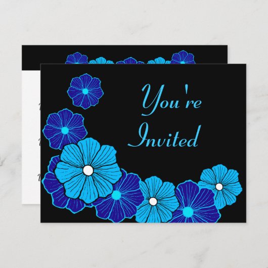 Retro Hawaiian Einladung (Vorne/Hinten)