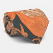 Retro Hawaiian floarpattern Summer orange Krawatte (Gerollt)