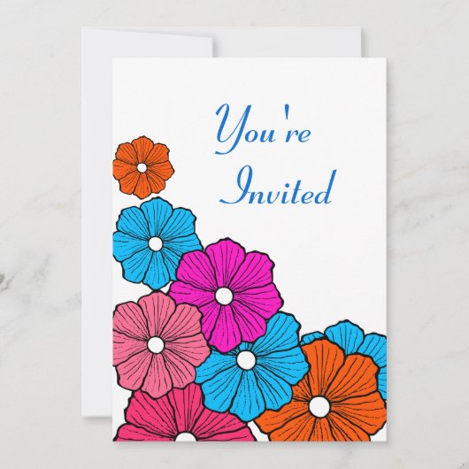 Retro Hawaiian Hawaii Luau Party Einladungen (Vorderseite)