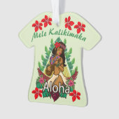 Retro Hawaiian Hula Dancer Ornament (Vorderseite)
