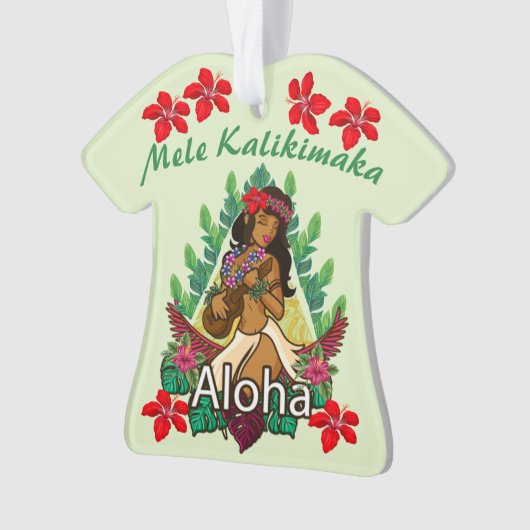 Retro Hawaiian Hula Dancer Ornament (Vorderseite)