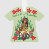 Retro Hawaiian Hula Dancer Ornament (Rückseite)