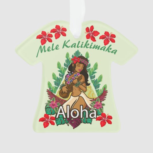 Retro Hawaiian Hula Dancer Ornament (Vorderseite)