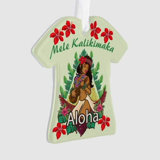 Retro Hawaiian Hula Dancer Ornament (Vorderseite)