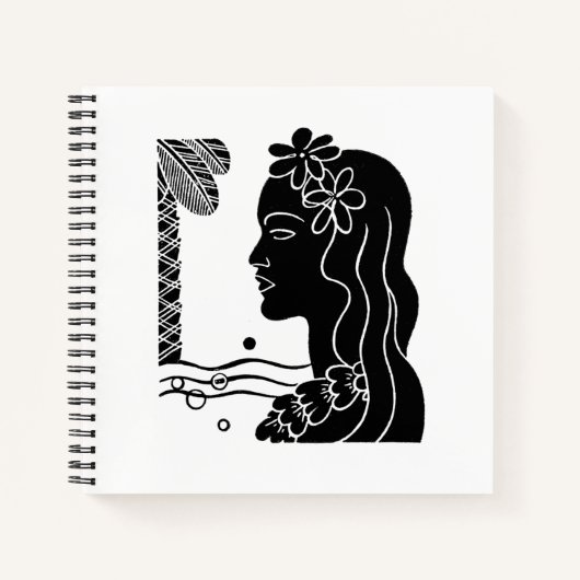 Retro Hawaiian Hula Girl Notizbuch (Vorderseite)