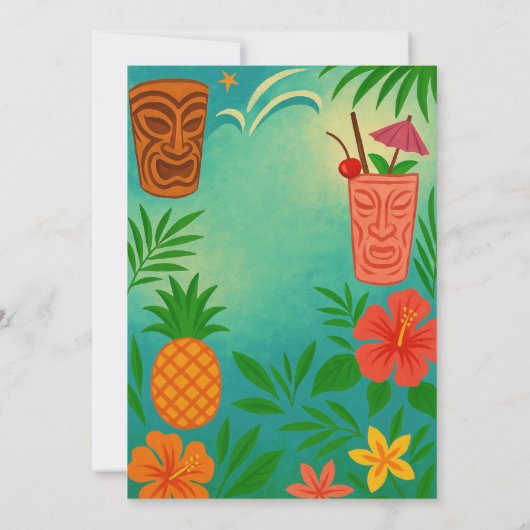 Retro Hawaiian Luau Party Einladung (Rückseite)