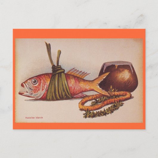 Retro Hawaiian Luau Postkarte (Vorderseite)