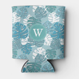 Retro Hawaiian Monstera Leaf Summer Blues Dosenkühler