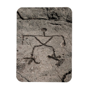 Retro Hawaiian Petroglyph - Vintage Petroglyphen Magnet