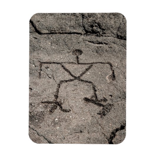 Retro Hawaiian Petroglyph - Vintage Petroglyphen Magnet (Vertikal)