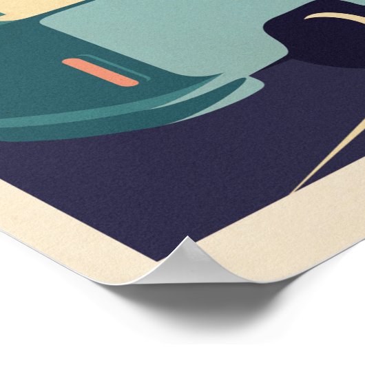 Retro Hawaiian surf Poster (Ecke)