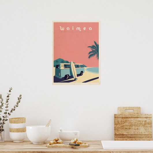 Retro Hawaiian surf Poster (Küche)