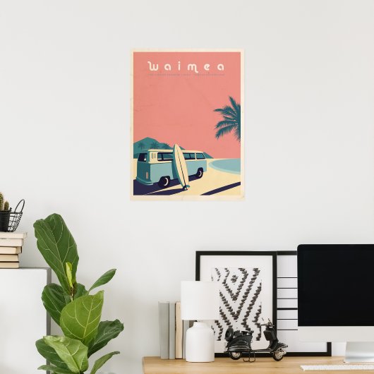 Retro Hawaiian surf Poster (Heimbüro)