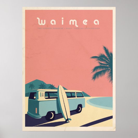 Retro Hawaiian surf Poster (Vorne)