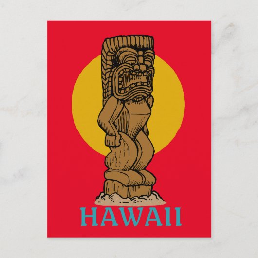 Retro Hawaiian Tiki Postkarte (Vorderseite)