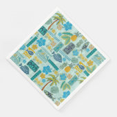 Retro Hawaiian Tiki Tropix Serviette (Ecke)