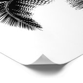 Retro Hawaiian Tropical Palm Tree Silhouette Black Poster (Ecke)